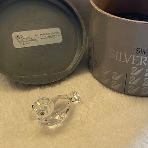 Swarovski Silver Crystal Faceted Bird Figurine - Clear Crystal 7650
